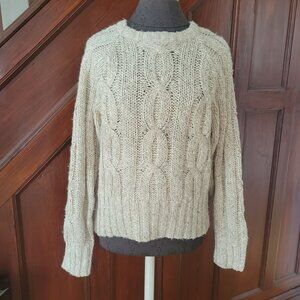 Lizwear Vintage Brown Cable Knit Wool Sweater Small